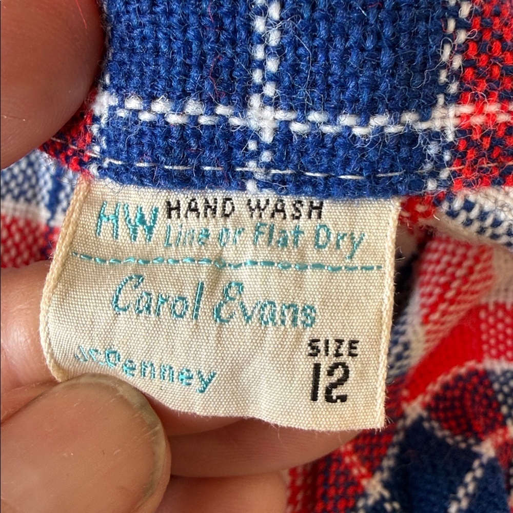 Vintage 1960’s Plaid pleated A-Line Skirt - Red white and Blue metal zipper - Picture 8 of 8